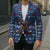 Serbia Christmas Blazer with Traditional Santa Eagle Serbian Coat of Arms and Blue Red White Folk Pattern Design - Wonder Print Shop
