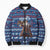 Serbia Christmas Bomber Puffer Jacket with Traditional Santa Eagle Serbian Coat of Arms and Blue Red White Folk Pattern Design - Wonder Print Shop