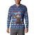 Serbia Christmas Button Sweatshirt with Traditional Santa Eagle Serbian Coat of Arms and Blue Red White Folk Pattern Design - Wonder Print Shop