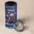 Serbia Christmas 4 in 1 Can Cooler Tumbler with Traditional Santa Eagle Serbian Coat of Arms and Blue Red White Folk Pattern Design - Wonder Print Shop