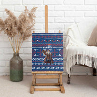Serbia Christmas Canvas Wall Art with Traditional Santa Eagle Serbian Coat of Arms and Blue Red White Folk Pattern Design - Wonder Print Shop