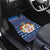Serbia Christmas Car Mats with Traditional Santa Eagle Serbian Coat of Arms and Blue Red White Folk Pattern Design - Wonder Print Shop