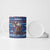 Serbia Christmas Ceramic Mug with Traditional Santa Eagle Serbian Coat of Arms and Blue Red White Folk Pattern Design - Wonder Print Shop