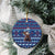Serbia Christmas Ceramic Ornament with Traditional Santa Eagle Serbian Coat of Arms and Blue Red White Folk Pattern Design - Wonder Print Shop