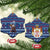 Serbia Christmas Ceramic Ornament with Traditional Santa Eagle Serbian Coat of Arms and Blue Red White Folk Pattern Design - Wonder Print Shop