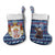 Serbia Christmas Stocking with Traditional Santa Eagle Serbian Coat of Arms and Blue Red White Folk Pattern Design - Wonder Print Shop