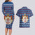 Serbia Christmas Couples Matching Long Sleeve Bodycon Dress and Hawaiian Shirt with Traditional Santa Eagle Serbian Coat of Arms and Blue Red White Folk Pattern Design - Wonder Print Shop