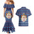 Serbia Christmas Couples Matching Mermaid Dress and Hawaiian Shirt with Traditional Santa Eagle Serbian Coat of Arms and Blue Red White Folk Pattern Design - Wonder Print Shop