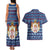 Serbia Christmas Couples Matching Tank Maxi Dress and Hawaiian Shirt with Traditional Santa Eagle Serbian Coat of Arms and Blue Red White Folk Pattern Design - Wonder Print Shop
