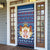 Serbia Christmas Door Cover with Traditional Santa Eagle Serbian Coat of Arms and Blue Red White Folk Pattern Design - Wonder Print Shop