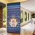 Serbia Christmas Door Cover with Traditional Santa Eagle Serbian Coat of Arms and Blue Red White Folk Pattern Design - Wonder Print Shop