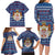 Serbia Christmas Family Matching Long Sleeve Bodycon Dress and Hawaiian Shirt with Traditional Santa Eagle Serbian Coat of Arms and Blue Red White Folk Pattern Design - Wonder Print Shop