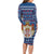 Serbia Christmas Family Matching Long Sleeve Bodycon Dress and Hawaiian Shirt with Traditional Santa Eagle Serbian Coat of Arms and Blue Red White Folk Pattern Design - Wonder Print Shop