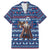 Serbia Christmas Family Matching Mermaid Dress and Hawaiian Shirt with Traditional Santa Eagle Serbian Coat of Arms and Blue Red White Folk Pattern Design - Wonder Print Shop