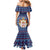 Serbia Christmas Family Matching Mermaid Dress and Hawaiian Shirt with Traditional Santa Eagle Serbian Coat of Arms and Blue Red White Folk Pattern Design - Wonder Print Shop