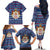 Serbia Christmas Family Matching Off The Shoulder Long Sleeve Dress and Hawaiian Shirt with Traditional Santa Eagle Serbian Coat of Arms and Blue Red White Folk Pattern Design - Wonder Print Shop