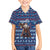 Serbia Christmas Family Matching Off The Shoulder Long Sleeve Dress and Hawaiian Shirt with Traditional Santa Eagle Serbian Coat of Arms and Blue Red White Folk Pattern Design - Wonder Print Shop