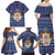 Serbia Christmas Family Matching Off Shoulder Maxi Dress and Hawaiian Shirt with Traditional Santa Eagle Serbian Coat of Arms and Blue Red White Folk Pattern Design - Wonder Print Shop