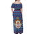 Serbia Christmas Family Matching Off Shoulder Maxi Dress and Hawaiian Shirt with Traditional Santa Eagle Serbian Coat of Arms and Blue Red White Folk Pattern Design - Wonder Print Shop