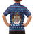 Serbia Christmas Family Matching Off Shoulder Short Dress and Hawaiian Shirt with Traditional Santa Eagle Serbian Coat of Arms and Blue Red White Folk Pattern Design - Wonder Print Shop