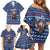 Serbia Christmas Family Matching Off Shoulder Short Dress and Hawaiian Shirt with Traditional Santa Eagle Serbian Coat of Arms and Blue Red White Folk Pattern Design - Wonder Print Shop