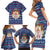 Serbia Christmas Family Matching Short Sleeve Bodycon Dress and Hawaiian Shirt with Traditional Santa Eagle Serbian Coat of Arms and Blue Red White Folk Pattern Design - Wonder Print Shop