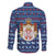 Serbia Christmas Family Matching Tank Maxi Dress and Hawaiian Shirt with Traditional Santa Eagle Serbian Coat of Arms and Blue Red White Folk Pattern Design - Wonder Print Shop