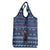 Serbia Christmas Grocery Bag with Traditional Santa Eagle Serbian Coat of Arms and Blue Red White Folk Pattern Design - Wonder Print Shop