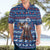 Serbia Christmas Hawaiian Shirt with Traditional Santa Eagle Serbian Coat of Arms and Blue Red White Folk Pattern Design - Wonder Print Shop