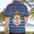 Serbia Christmas Hawaiian Shirt with Traditional Santa Eagle Serbian Coat of Arms and Blue Red White Folk Pattern Design - Wonder Print Shop