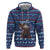Serbia Christmas Hoodie with Traditional Santa Eagle Serbian Coat of Arms and Blue Red White Folk Pattern Design - Wonder Print Shop