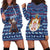 Serbia Christmas Hoodie Dress with Traditional Santa Eagle Serbian Coat of Arms and Blue Red White Folk Pattern Design - Wonder Print Shop