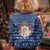 Serbia Christmas Kid Ugly Christmas Sweater with Traditional Santa Eagle Serbian Coat of Arms and Blue Red White Folk Pattern Design - Wonder Print Shop