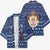 Serbia Christmas Kimono with Traditional Santa Eagle Serbian Coat of Arms and Blue Red White Folk Pattern Design - Wonder Print Shop