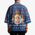 Serbia Christmas Kimono with Traditional Santa Eagle Serbian Coat of Arms and Blue Red White Folk Pattern Design - Wonder Print Shop