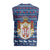 Serbia Christmas Knitted V-Neck Vest with Traditional Santa Eagle Serbian Coat of Arms and Blue Red White Folk Pattern Design - Wonder Print Shop