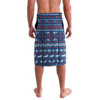 Serbia Christmas Lavalava with Traditional Santa Eagle Serbian Coat of Arms and Blue Red White Folk Pattern Design - Wonder Print Shop