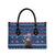Serbia Christmas Leather Bag with Traditional Santa Eagle Serbian Coat of Arms and Blue Red White Folk Pattern Design - Wonder Print Shop