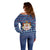 Serbia Christmas Off Shoulder Sweater with Traditional Santa Eagle Serbian Coat of Arms and Blue Red White Folk Pattern Design - Wonder Print Shop