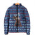 Serbia Christmas Padded Jacket with Traditional Santa Eagle Serbian Coat of Arms and Blue Red White Folk Pattern Design - Wonder Print Shop
