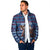 Serbia Christmas Padded Jacket with Traditional Santa Eagle Serbian Coat of Arms and Blue Red White Folk Pattern Design - Wonder Print Shop