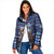 Serbia Christmas Padded Jacket with Traditional Santa Eagle Serbian Coat of Arms and Blue Red White Folk Pattern Design - Wonder Print Shop