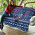 Serbia Christmas Quilt with Traditional Santa Eagle Serbian Coat of Arms and Blue Red White Folk Pattern Design - Wonder Print Shop