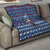 Serbia Christmas Quilt with Traditional Santa Eagle Serbian Coat of Arms and Blue Red White Folk Pattern Design - Wonder Print Shop