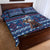 Serbia Christmas Quilt Bed Set with Traditional Santa Eagle Serbian Coat of Arms and Blue Red White Folk Pattern Design - Wonder Print Shop