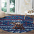 Serbia Christmas Round Carpet with Traditional Santa Eagle Serbian Coat of Arms and Blue Red White Folk Pattern Design - Wonder Print Shop