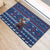 Serbia Christmas Rubber Doormat with Traditional Santa Eagle Serbian Coat of Arms and Blue Red White Folk Pattern Design - Wonder Print Shop