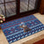Serbia Christmas Rubber Doormat with Traditional Santa Eagle Serbian Coat of Arms and Blue Red White Folk Pattern Design - Wonder Print Shop