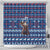 Serbia Christmas Shower Curtain with Traditional Santa Eagle Serbian Coat of Arms and Blue Red White Folk Pattern Design - Wonder Print Shop