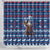 Serbia Christmas Shower Curtain with Traditional Santa Eagle Serbian Coat of Arms and Blue Red White Folk Pattern Design - Wonder Print Shop